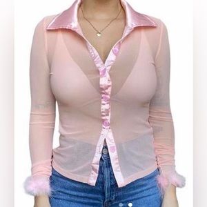 Pink Mesh Princess Top